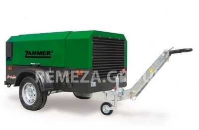 Дизельный компрессор Zammer 5.5/07-WR ( на шасси с регулируемым дышлом) фото